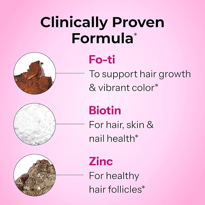 HUM Hair Strong Daily Hair Growth Supplement with Biotin, Zinc, Vitamin B12 to Support Growth, Folic Acid & Vitamin B12 Vitamins for Healthy Hair Support for Women and Men, 180 Vegan Capsules