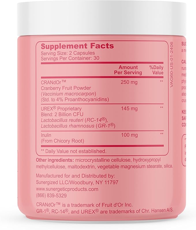 Premium Vaginal Probiotics for Women – Clinically Studied Lactobacillus Vaginal Probiotic with Prebiotic & Cranberry to Balance PH, Reduce Odor, Urinary Tract Support & Feminine Health – 60 Capsules