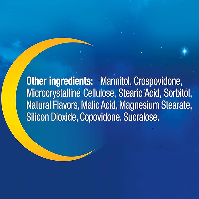 MidNite Back to Sleep Low Dose, 1.5 mg Melatonin Sleep Aid, Non-Habit Forming, Herbal Dietary Supplement for Adults, Drug-Free, Gluten-Free, Lactose-Free, Vegetarian, Vegan, 30 Quick Melt Tablets