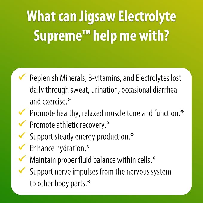 Jigsaw Health Electrolyte Supreme | Broad Spectrum of Electrolytes + Trace Minerals | Lemon-Lime Flavor | 60 Servings (Jar)