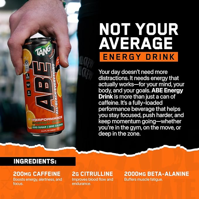 All Black Everything Sugar Free Energy Drink | Blue Lagoon | 0 Calories | 12 Pack | 200mg Natural Caffeine | Pre-Workout Sport Drink for Men and Women