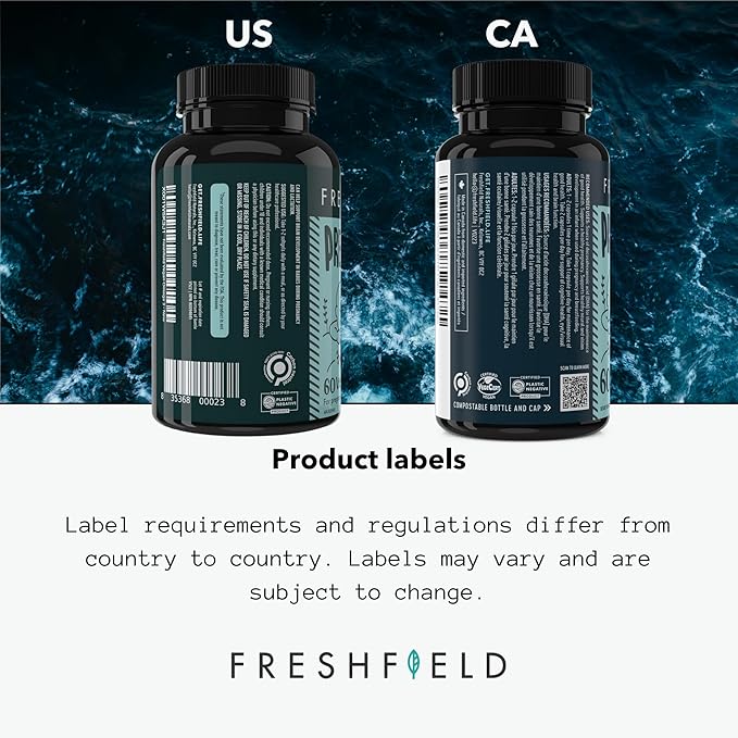 Freshfield Prenatal Vegan Omega 3 DHA: Sustainable, Carrageenan Free, Third Party Tested, Compostable Bottle, Carbon Neutral. Supports Heart, Brain, Joint Health w/DPA
