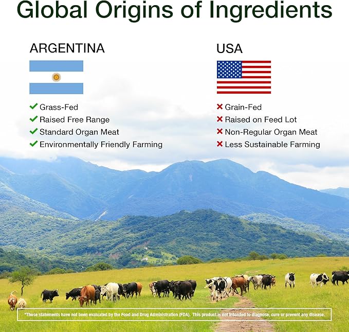 Grass Fed Beef Organ Supplement - Supports Whole Body Wellness 3000mg - with Desiccated Beef Liver, Heart, Kidney, Pancreas, Spleen - Organ Complex for Energy, Immune & Digestive Health (150 Capsules)