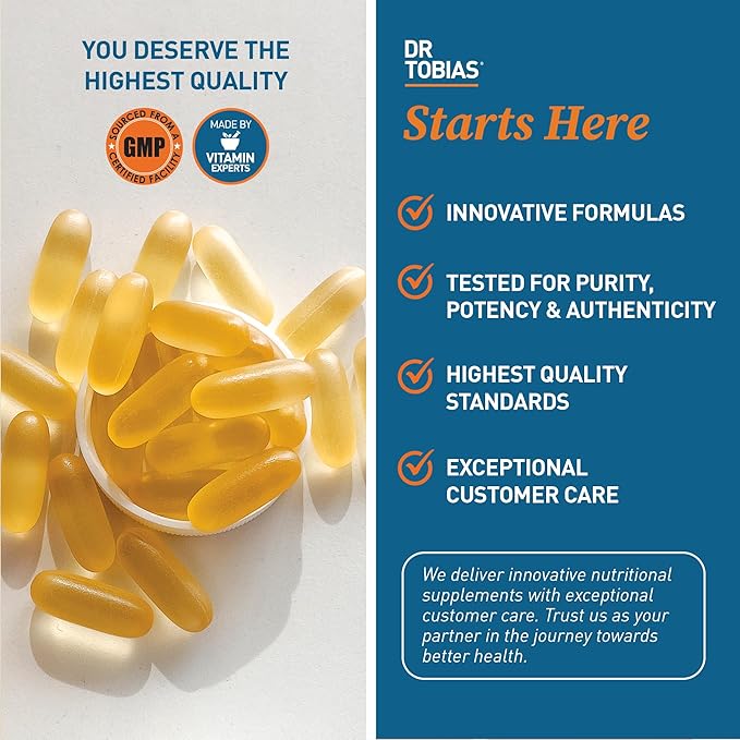 Dr. Tobias Omega 3 Fish Oil, 2000mg Triple Strength with 800mg EPA 600mg DHA Per Serving, Fish Oil Omega 3 Supplements for Heart, Brain & Immune Support, 360 Softgels, 180 Servings