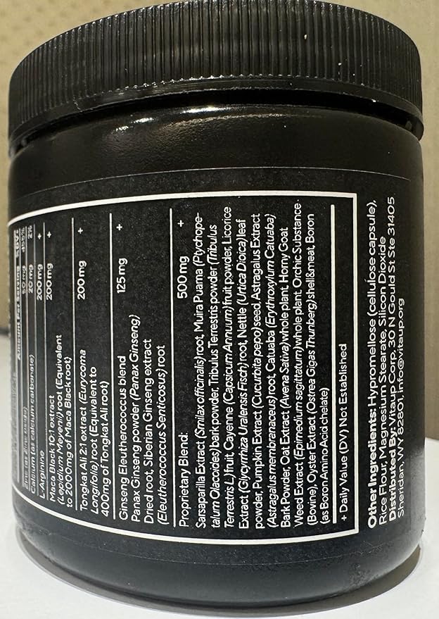 Tongkat Ali for Men 20 in 1 with Astragalus - USA Made Mens Supplement Complex with Black Maca Root, L-Arginine, Ginseng, Calcium, Astragalus for Normal Strength & Endurance Support - 90 Caps