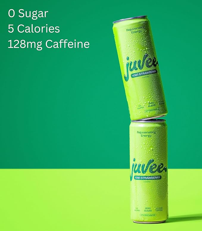 Juvee Energy Drink 0 Sugar 5 Calories (Pack of 12) (KIWI STRAWBERRY)