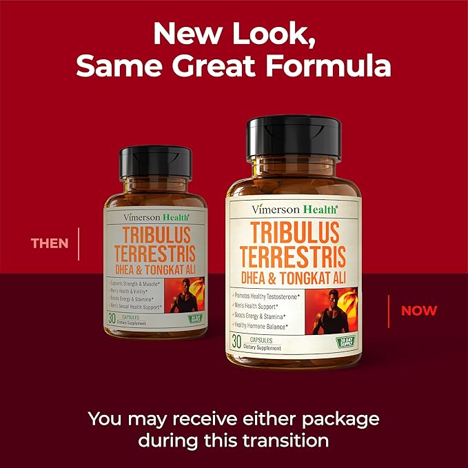 Testosterone Supplement For Men – Tribulus Terrestris, Magnesium, Zinc, Tongkat Ali & Rhodiola Rosea Supplement – Muscle Builder, Libido Support & B6 Vitamins for Men with DHEA 100mg – 30 Capsules