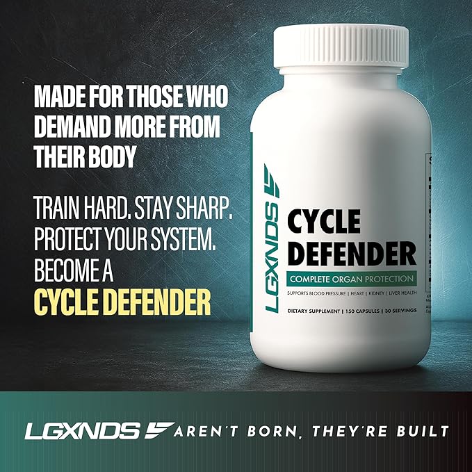 Cycle Defender | Organ Superfood, Liver, Kidney & Heart Health Supplement Pills for Men & Women | Milk Thistle, CoQ10, Astragalus - Immunity, Blood Pressure Support | 150 Capsules