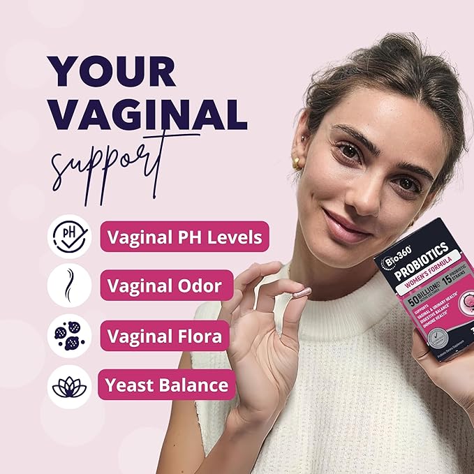 Probiotics for Women Vaginigal Health - Supports pH Balance, Vaginal, Urinary, & Digestive Health - 50 Billion CFU & 15 Unique Strains for Healthy Vaginal Odor & Vaginal Flora - Shelf Stable