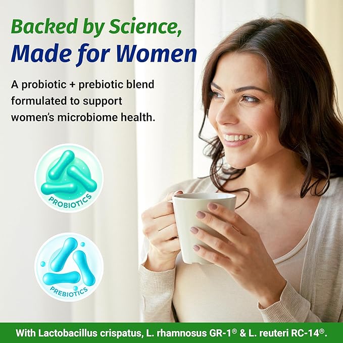 1 Body Probiotics for Women with 50 Billion CFU, Vaginal Probiotics with Prebiotics, Cranberry, D-Mannose & Vitamin C, Vaginal Pills for Microbiome Balance, Digestive & Immune Support, 60 Capsules