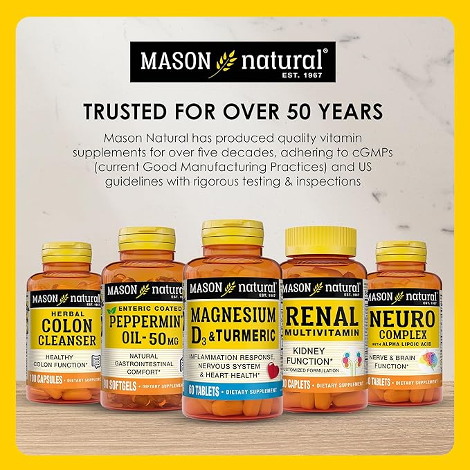 MASON NATURAL Glucosamine Chondroitin 1500/1200 with Vitamin C, Supports Joint Health for Normal Flexibility & Mobility*, 60 Capsules