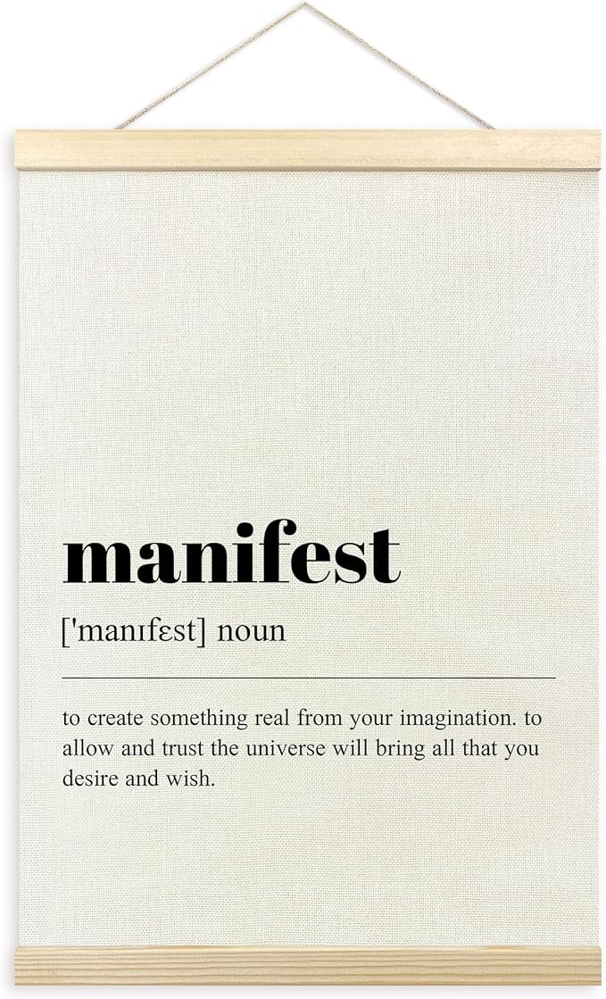 TLESKE Manifest Definition Poster Hanger Frame, Inspirational Motivational Hanging Wall Art Room Decor Poster Framed for Home Office Bedroom Classroom, Positive Banner Prints, Motivational Gifts 12x16 Inches