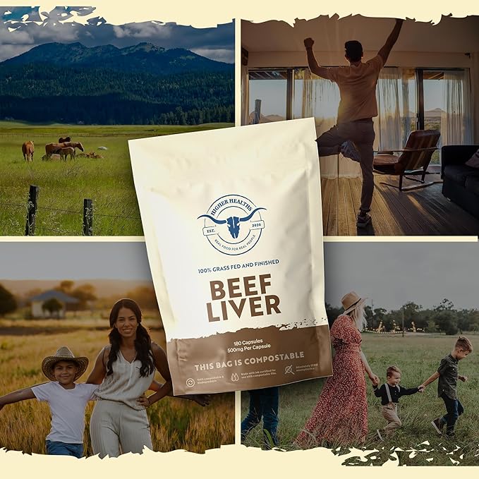 Beef Liver - Nature’s Multivitamin -100% USA Beef - 180 Capsules Bag