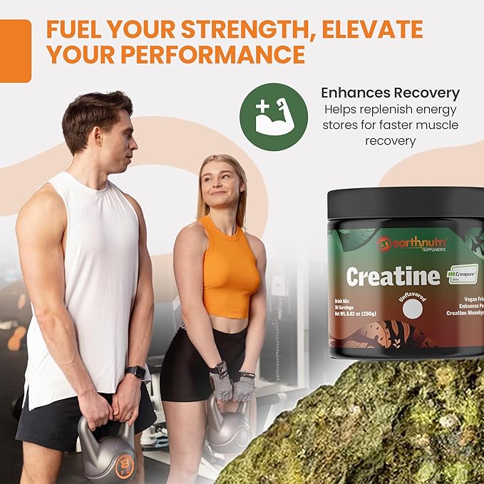 Creatine Monohydrate Powder - Pure Creatine Supplement for Muscle Strength, Strength & Performance – Non-GMO, Sugar-Free, Additive-Free – for Men & Women, Unflavored 250g
