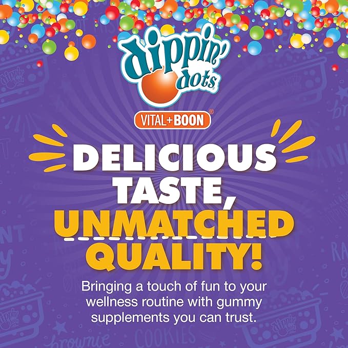 Dippin' Dots - Multivitamin Gummies for Adults - Gummy Vitamins with Vitamin A, B6, C, D3, E & Folic Acid - Vegetarian, Non-GMO, Gluten-Free (60 Count)