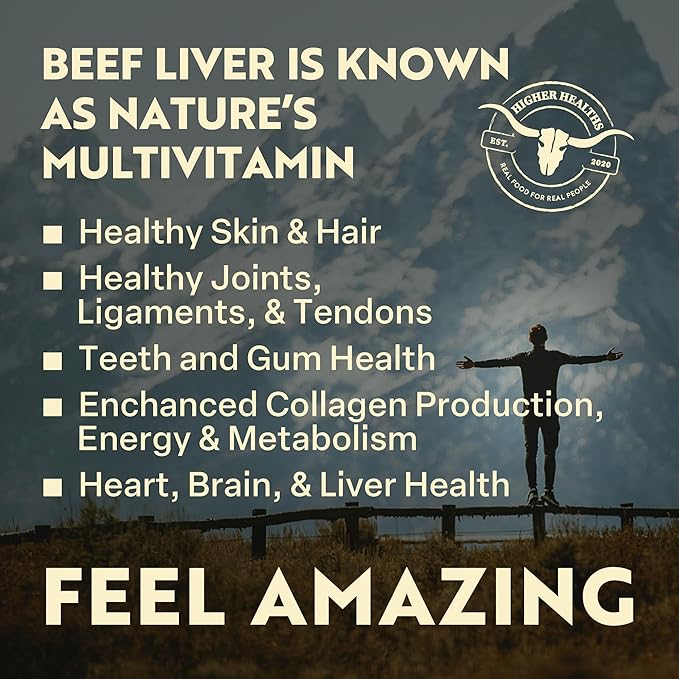 Beef Liver - Nature’s Multivitamin -100% USA Beef - 180 Capsules Bag