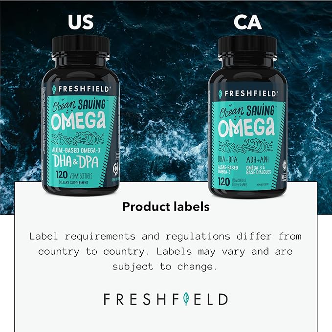 Ocean Saving Omega, Algae Omega 3, DHA Supplement, 4-Month Supply, Sustainably Sourced, Highest Levels of DHA per Capsule (440 mg), w/DPA