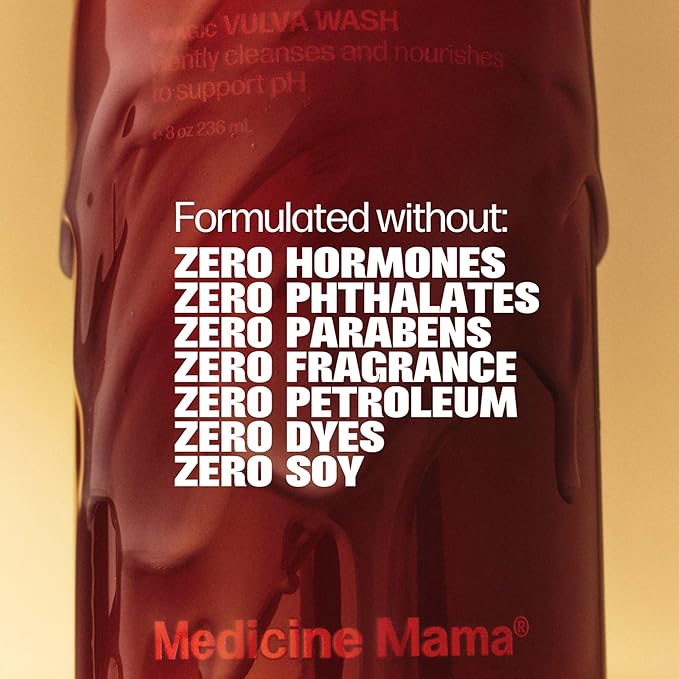 Medicine Mama's Apothecary Vmagic Gentle Feminine Wash pH Balanced to Cleanse and Rejuvenate Intimate Skin with Chamomile, Collagen, Vitamin E and Sage – Hormone Free — 8 oz
