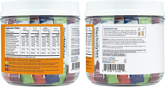 Nutricost Electrolytes Complex, Variety Pack Flavored, 40 Stickpacks - Advanced Hydration Complex