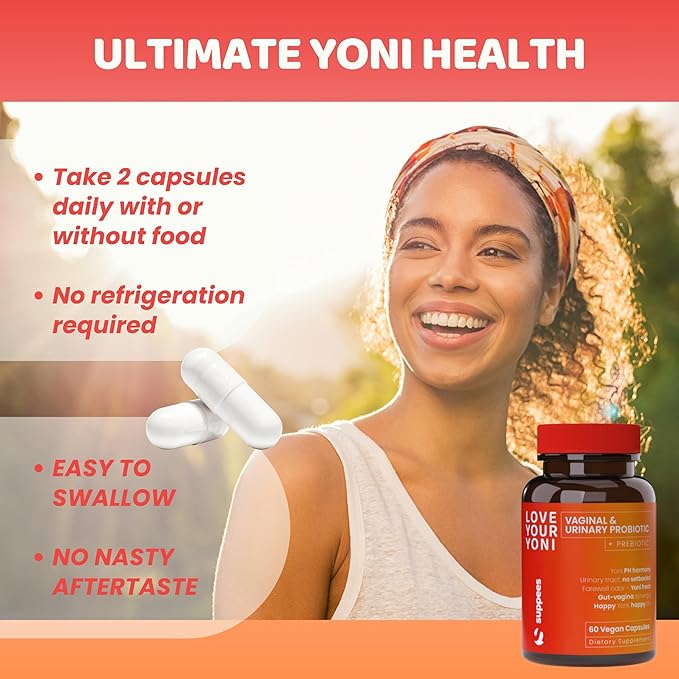 Vaginal Probiotics & Prebiotics for Women - Support Vaginal Health & pH Balance - Women's Probiotic for Bacterial Vaginosis - Female & Vaginal Care - 60 Capsules