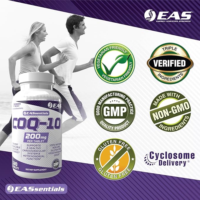 Experimental and Applied Sciences COQ-10 200mg | Antioxidant Supporting Heart Health & Energy Production | Gluten Free, Non GMO | Better Absorption with Cyclosome Delivery | 120 Tablets