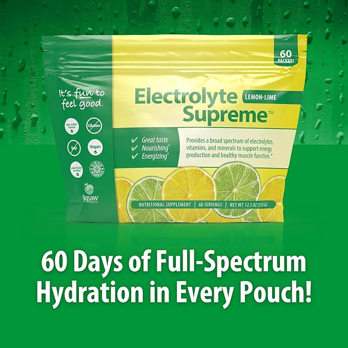Jigsaw Health Electrolyte Supreme | Broad Spectrum of Electrolytes + Trace Minerals | Lemon-Lime Flavor | 60 Servings (Packets)