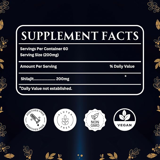 Pure Shilajit Resin Dry Drops - High Potency, Grade A, 100% Pure & Natural with Fulvic Acid & 85+ Trace Minerals | Better Energy Metabolism & Immune Support | 120 Easy-to-Take Tablets for Men & Women