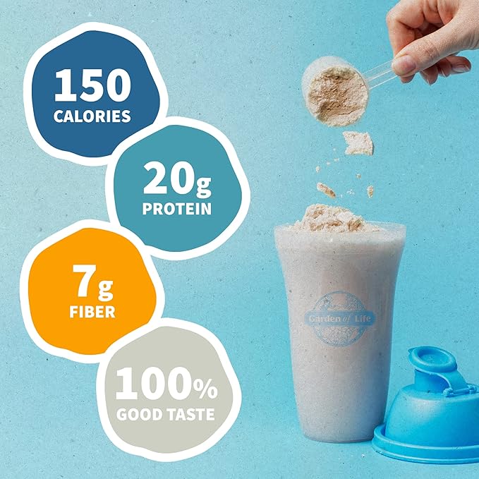 Garden of Life Meal Replacement Shakes, Vegan Raw Organic Protein Powder, Vanilla Protein Powder with Plant Based Pea Protein, Sprouts, Greens, Probiotics, Dairy Free 28 Servings