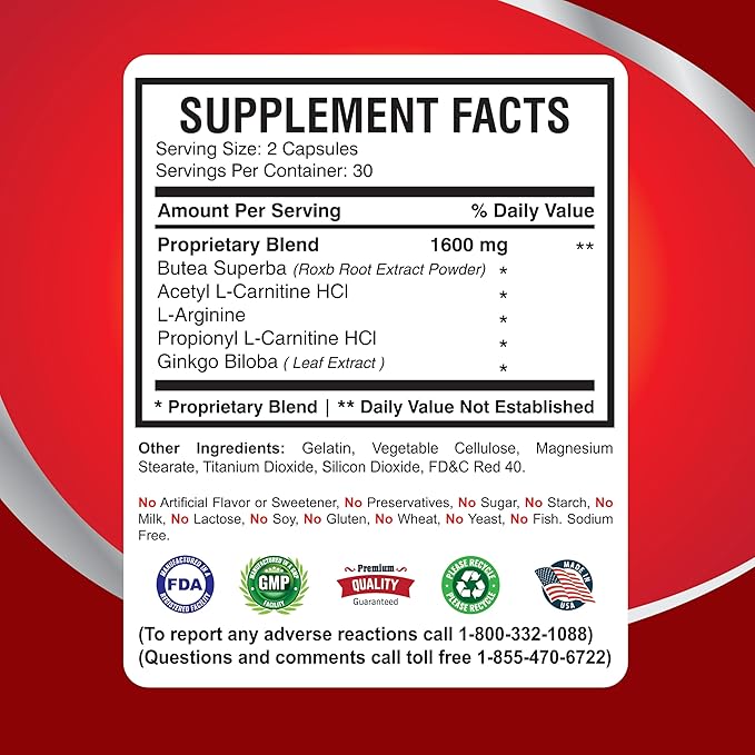 America Medic & Science PenaMax Men’s Wellness Supplement – Helps Maintain Energy Levels – with Acetyl-L-Carnitine & Propionyl-L-Carnitine – 60 Capsules – Gluten-Free & Non-GMO