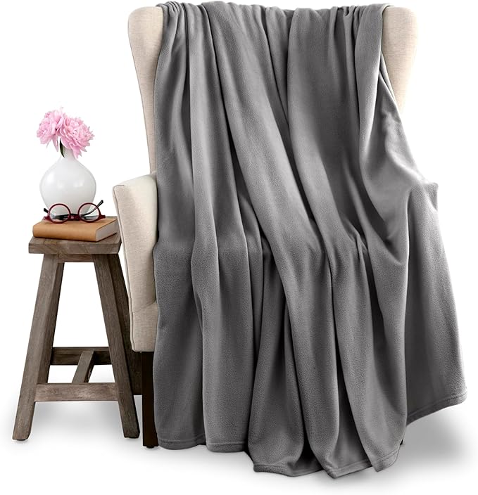 King Size Microfleece Blanket | All-Season Comfort | Supersoft Lightweight Throw Blanket | Plush Throw for Bed, Couch or Sofa | Travel and Pet-Friendly