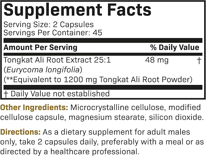 Futurebiotics Longjack Tongkat Ali Extra Strength Energy & Stamina Support - Non-GMO, 90 Vegetarian Capsules