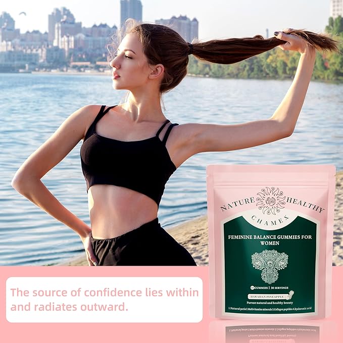 Premium Feminine Balance Gummies for Women - Hawaiian Pineapple Gummies for Women ph, Support Probiotic - Immune Health - Gluten-Free with Vegetarian Friendly - Vitamin C - 60 Count