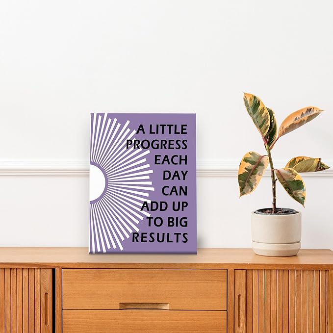 Pugwak Positive Affirmations Wall Decor Canvas Prints - Motivational Framed Canvas Sun Inspirational Taro Purple Wall Art Painting Artwork for Therapy Office Nursery Bedroom Decor Prints 11×14 Inch