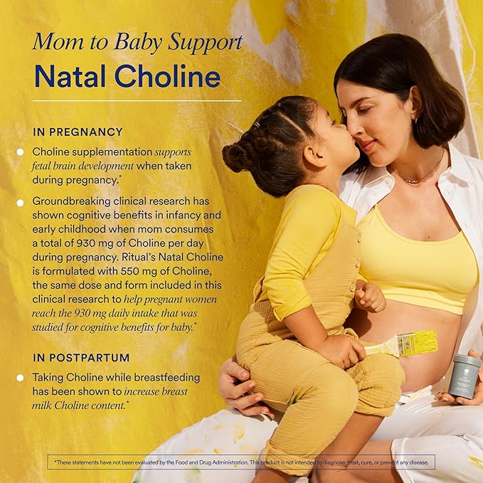 Ritual Postnatal Mom-to-Baby Set, Postpartum Multivitamin and Natal Choline Supplements, Supports Lactation, Immune Function, and Baby's Cognitive Function