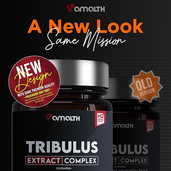 Amalth Tribulus Terrsestris, 20:1 Extract Per Serving, Highest Potency with Ashwagandha, Saw Palmetto, Shilajit 120 Capsules