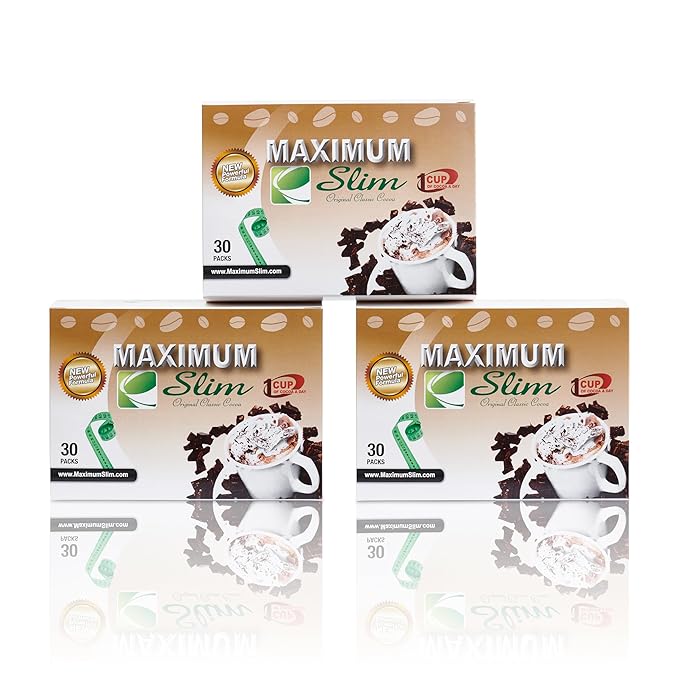 Maximum Slim Premium Instant Cocoa – Creamy, Delicious 4-in-1 Formula with Natural Herbal Extracts for Energy & Vitality, Maximum Satisfaction & Taste. No Side Effects (Laxative-Free) –USA Made, 30 Ct