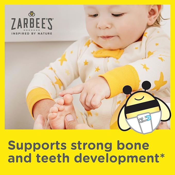 Zarbee's Vitamin D Drops for Infants, 400IU (10mcg) Baby & Toddler Liquid Supplement, Newborn & Up, Dropper Syringe Included, 0.47 Fl Oz (Pack of 2)