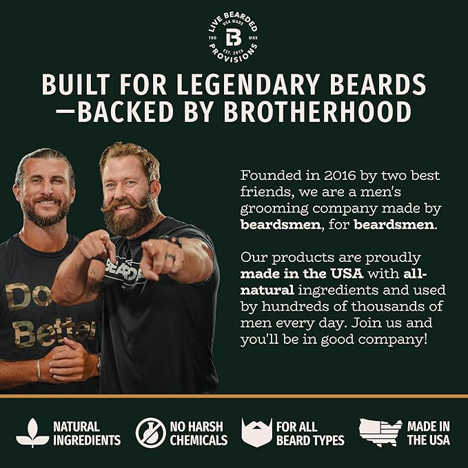 Live Bearded Men's Deodorant - Long Lasting, Aluminum Free, All Natural, Activated Charcoal Deodorant for Men, Travel Size - American, 1 Stick