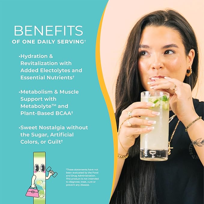 One Sol Hydration - Cucumber Lime - 24x On The Go Stick Packs - Electrolyte Powder Drink Mix - Energy Boost & Burn - Third Party Tested