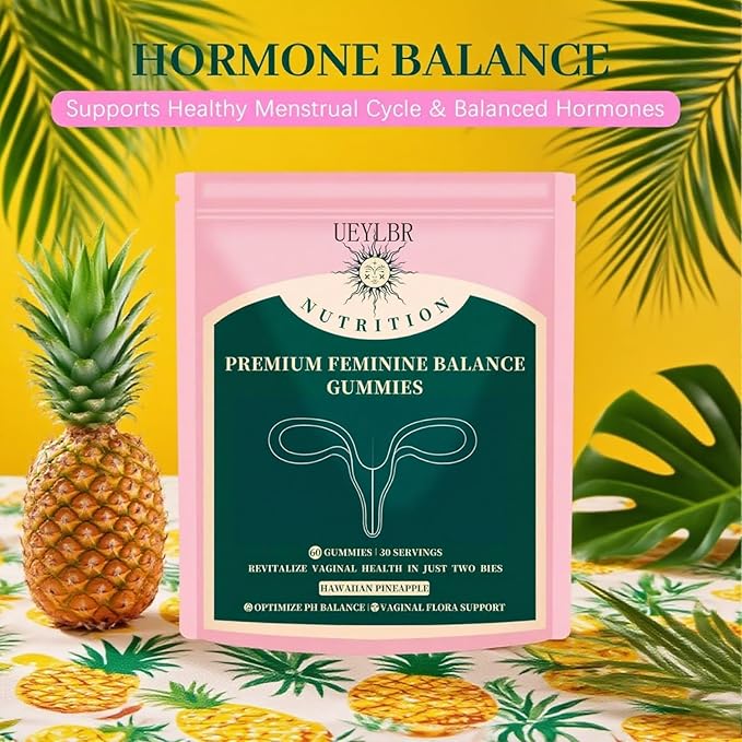 Vital Source Feminine Balance Gummies for Women, Hawaiian Pineapple Flavor, pH Balance Support, Gluten-Free Vegan Probiotic, 60 Count