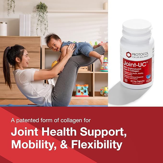 PROTOCOL FOR LIFE BALANCE Joint-UC with Undenatured Type II Collagen- Calcium & 70+ Trace Minerals - Immune Support Supplement - Non-GMO & Dairy Free - 60 Veg Caps