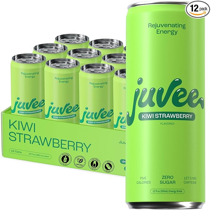 Juvee Energy Drink 0 Sugar 5 Calories (Pack of 12) (KIWI STRAWBERRY)