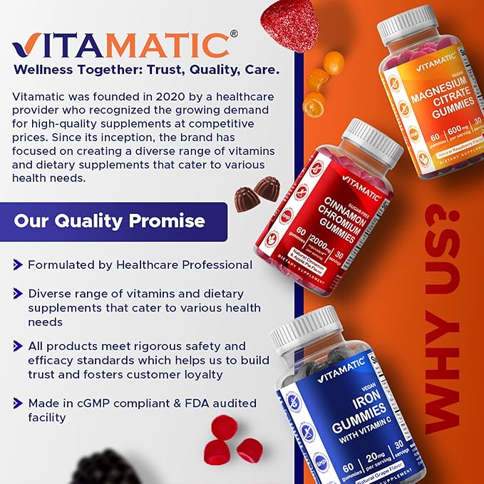 Vitamatic Creatine Gummies 5000mg per Serving Natural Lemon Flavor – 150 Gummies – Creatine Monohydrate for Muscle Strength, Energy & Recovery – Non-GMO, Gluten-Free