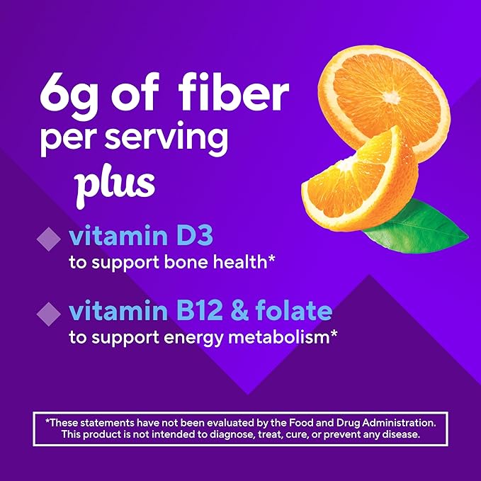 Vitafusion GLP-1 Support Fiber Plus Vitamins D, B12 and Folate Gummy Vitamins, Citrus Flavor, Sugar Free, 90 Count, 30 Day Supply