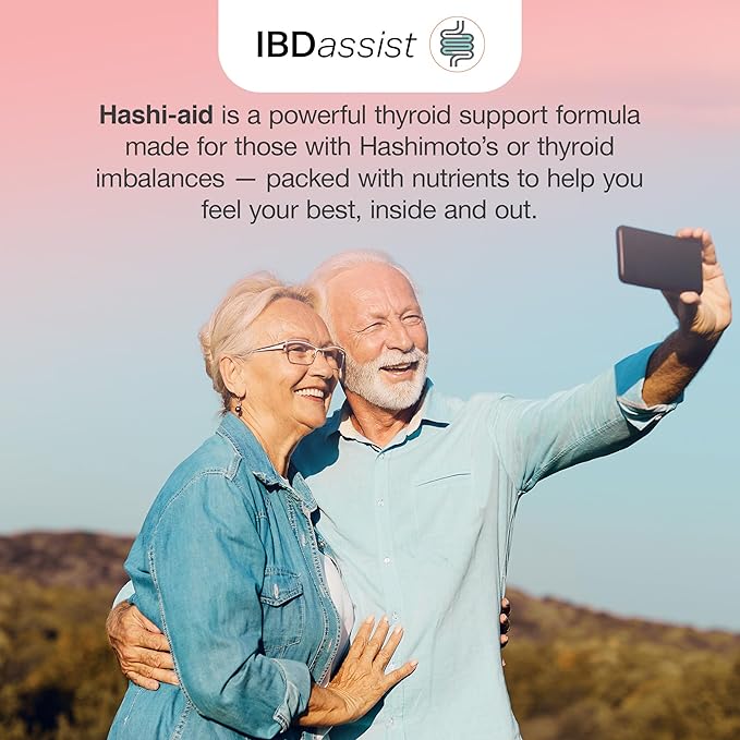 IBDassistโข Hashi Aid Thyroid Support for Women & Men - Thyroid Supplement for Hashimoto's Disease & Hypothyroidism* - with Ashwagandha, Selenium, Zinc, Essential Vitamins & More - 30 Capsules (2 Pack)