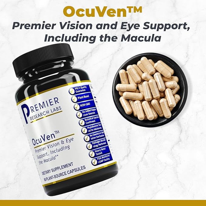 Premier Research Labs OcuVen - Lutein and Zeaxanthin Supplement, Eye Vitamins, Eye Health Supplements for Adults & Seniors, Vision Supplements, Macular Health, Eye Care - 60 Vegetarian Capsules