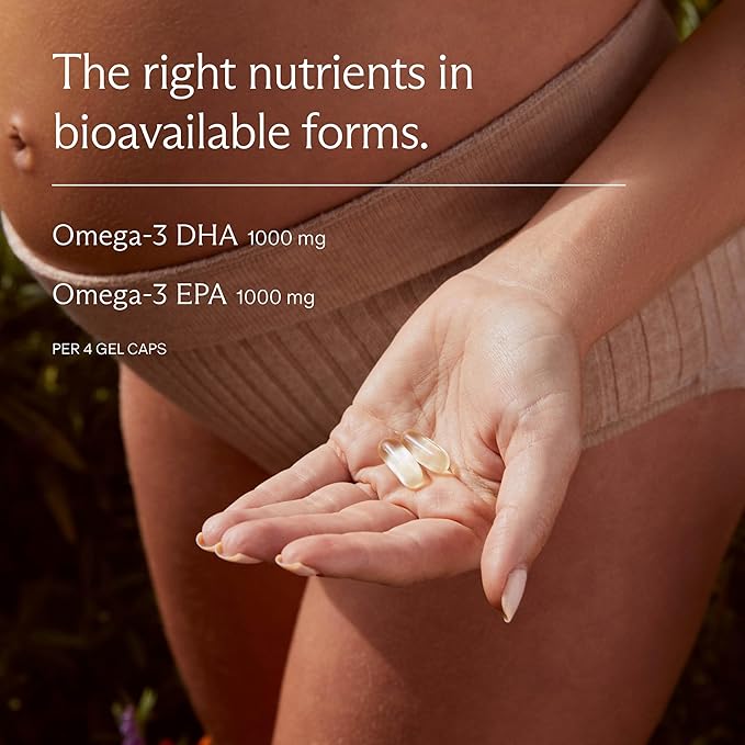 Needed. Prenatal Omega-3 - High Potency Dose of Sustainably Sourced Fish Oil, 1000mg DHA, 1000mg EPA, Encased in a Gelatin-Free, Plant-Based Softgel Shell
