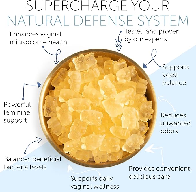 Vaginal Probiotics Gummies for Women | pH Balance & Odor Support | Prebiotics and Probiotics for Women | Female Vaginal Supplement for ph Balance and Vaginal Health | 60 Gummies