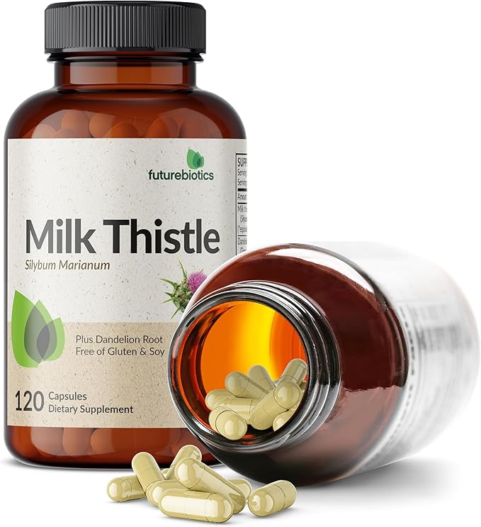 Futurebiotics Milk Thistle Silymarin Marianum & Dandelion Root Liver Health Support, Antioxidant Support, Detox, 120 Capsules