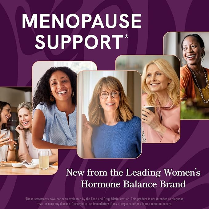 Menopause Support with Prebiotics and Probiotics for Women | Hormone Balance, Hot Flashes & Night Sweats | 50 Billion CFU, DIM & Black Cohosh | Triple Action Menopause Supplements for Women | 30 Ct